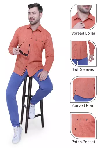 Men's paper linen cotton casual shirt | linen shirt for men