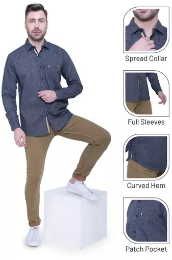 Men's paper linen cotton casual shirt | linen shirt for men