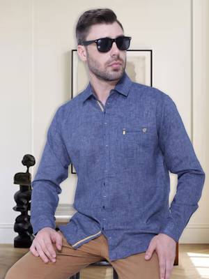 Men's paper linen cotton casual shirt | linen shirt for men 1