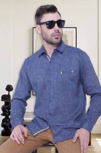 Men's paper linen cotton casual shirt | linen shirt for men
