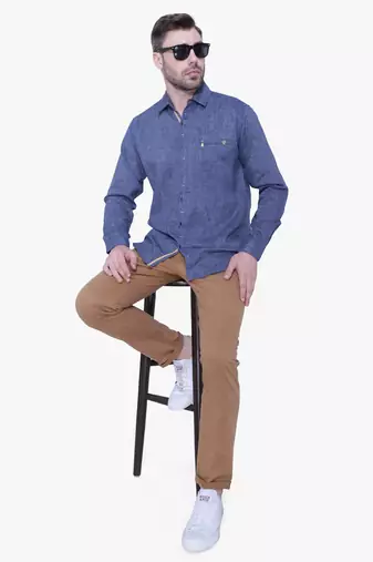 Men's paper linen cotton casual shirt | linen shirt for men