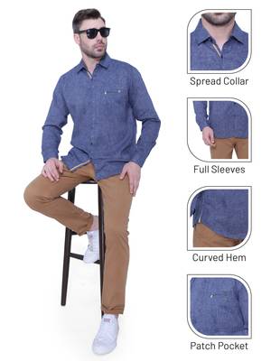 Men's paper linen cotton casual shirt | linen shirt for men 4