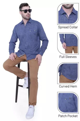 Men's paper linen cotton casual shirt | linen shirt for men