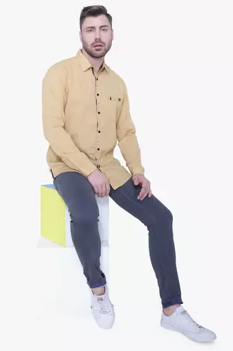 Men's paper linen cotton casual shirt | linen shirt for men