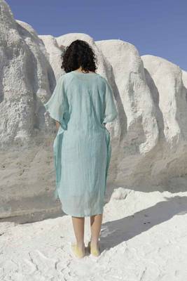 Teal kaftan dress 3