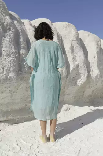 Teal kaftan dress