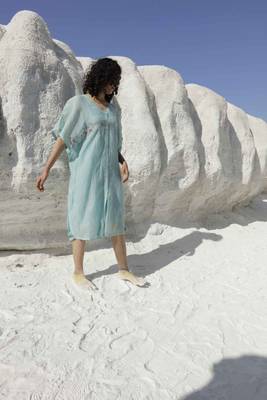 Teal kaftan dress 4