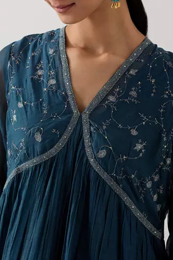 Cobalt blue midnight dress with sharara