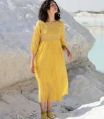 Mustard tiered ozma dress