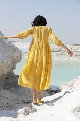 Mustard tiered ozma dress 2