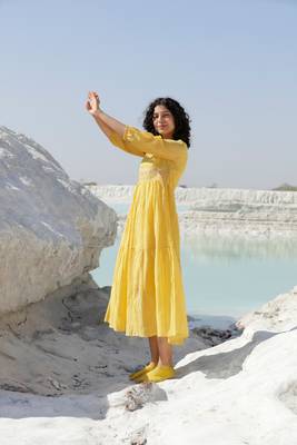 Mustard tiered ozma dress 3