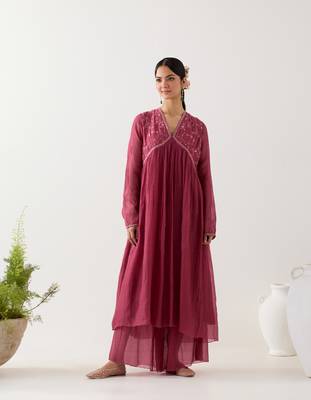Rani pink midnight dress with sharara 1