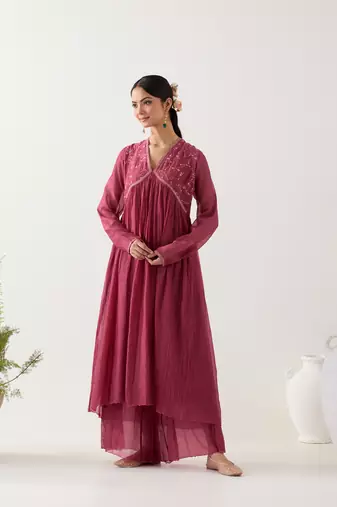 Rani pink midnight dress with sharara