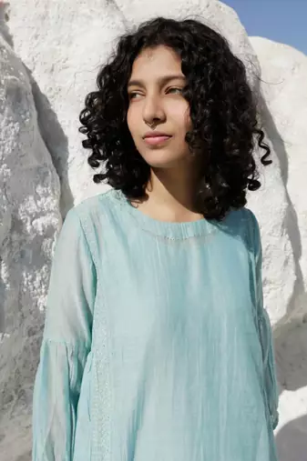 Teal maku dress