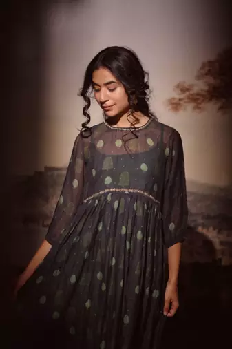 Black miniature printed dress