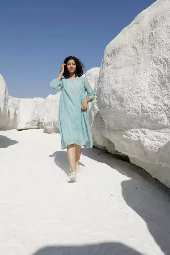 Teal maku dress