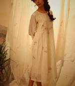 Ivory white miniature printed rose dress