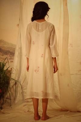 Ivory white miniature printed rose dress 5