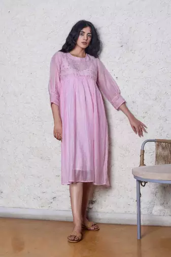 Blush pink maxi dress