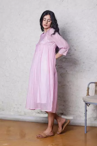Blush pink maxi dress