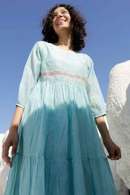 Teal tiered ozma dress 3