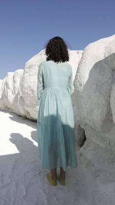 Teal tiered ozma dress 4
