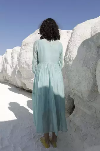 Teal tiered ozma dress