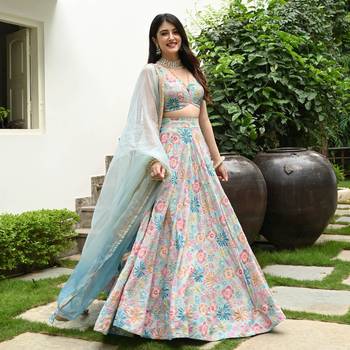 Multicolor Silk Lehenga Choli for Women 2