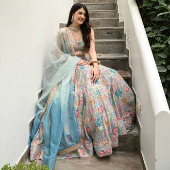 Multicolor Silk Lehenga Choli for Women 3
