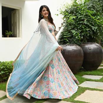 Multicolor Silk Lehenga Choli for Women 4