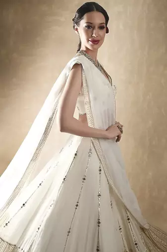 White Diwali Lehenga for Women
