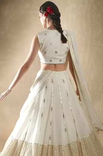 White Diwali Lehenga for Women