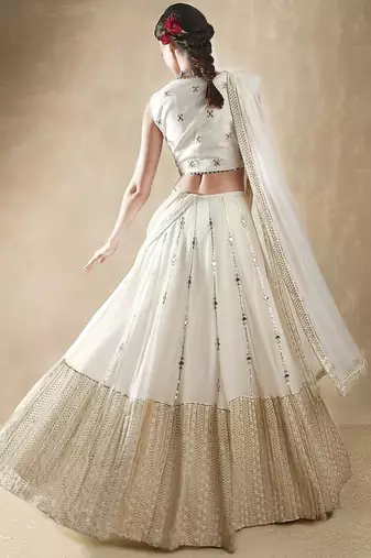 White Diwali Lehenga for Women