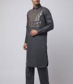 Arruga stylish cotton golden stripes pathani salwar set