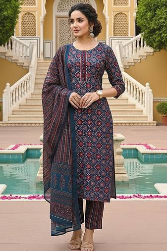 Multicolour Rayon Printed Salwar Suit