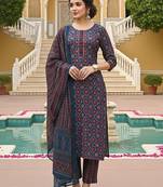 Multicolour Rayon Printed Salwar Suit