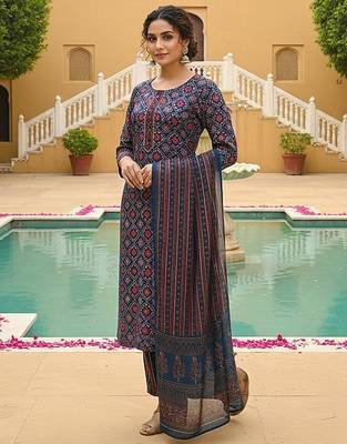 Multicolour Rayon Printed Salwar Suit 3