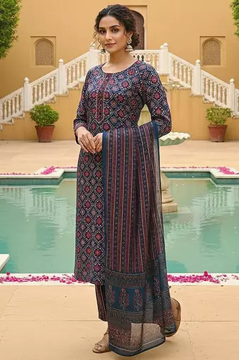 Multicolour Rayon Printed Salwar Suit