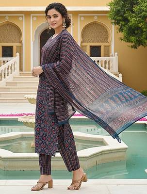 Multicolour Rayon Printed Salwar Suit 5