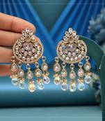 White color american diamond earrings