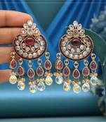 Magenta color american diamond earrings
