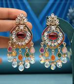 Multi color american diamond earrings