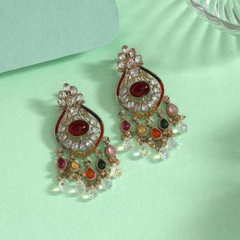 Multi color american diamond earrings 2