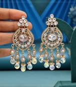 White color american diamond earrings