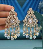 White color american diamond earrings