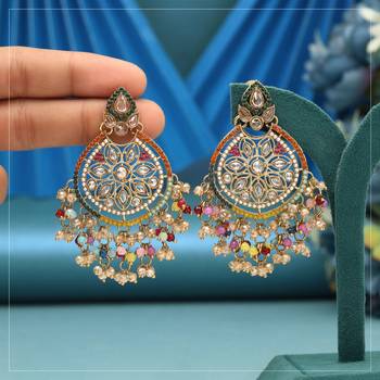 Multi color american diamond earrings 1