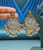 Multi color american diamond earrings