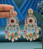 Multi color american diamond earrings
