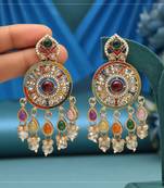 Multi color american diamond earrings