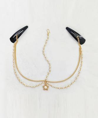 Flower & pearl headchain- golden 1